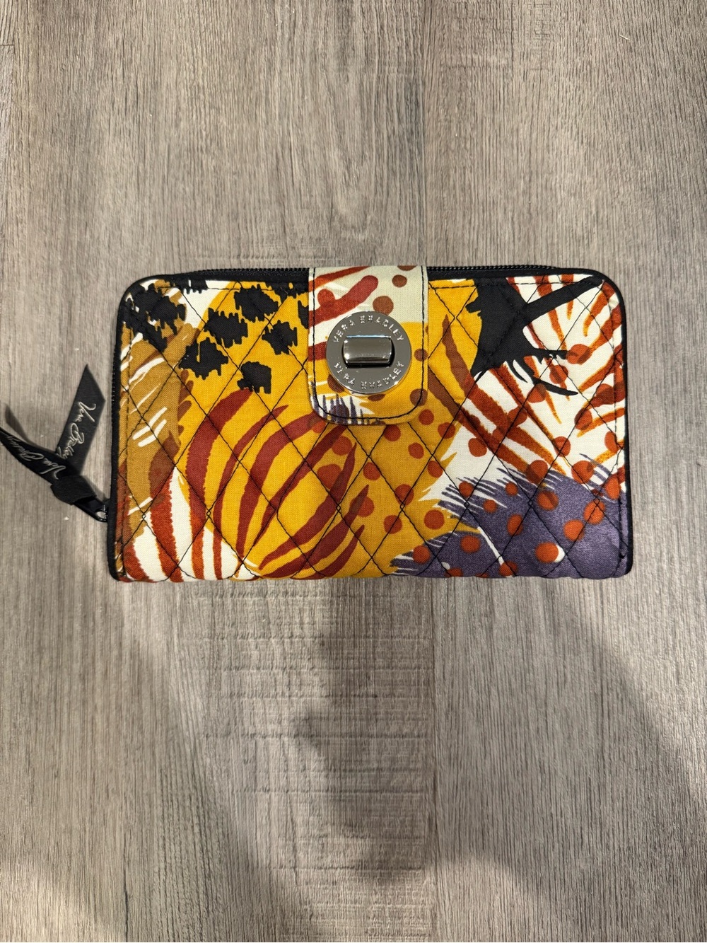 Vera Bradley Quilted Zip Wallet - “Painted Feathers”